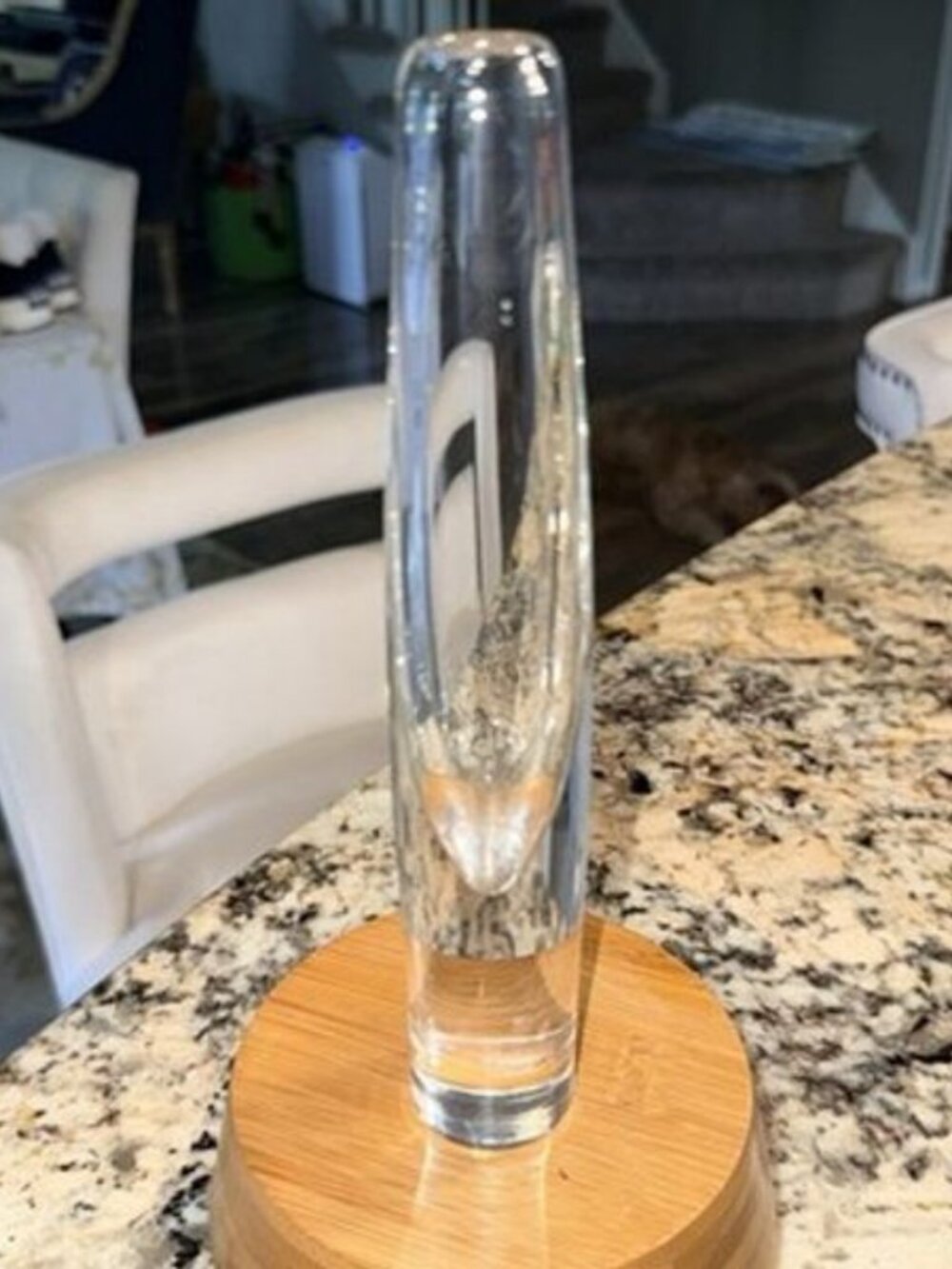Vintage ORREFORS Clear Crystal Art Glass Bud Vase Signed